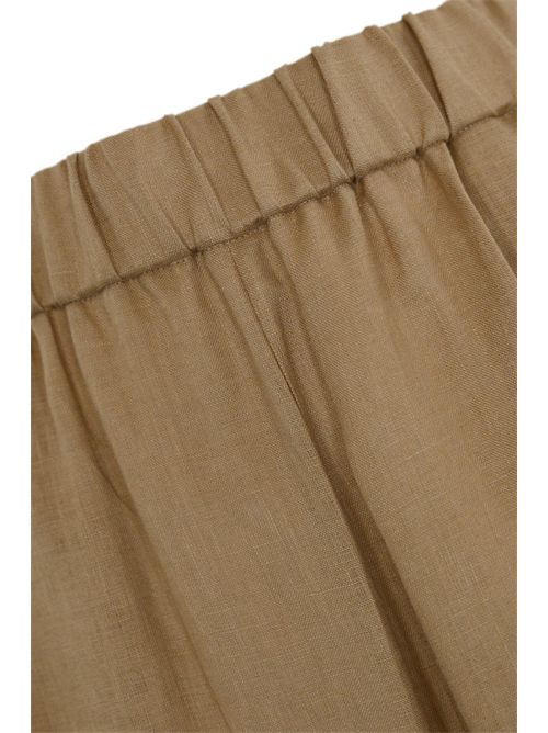 Pantalone ampio Minnie in lino Cammello MM Max Mara | 2516131018600008